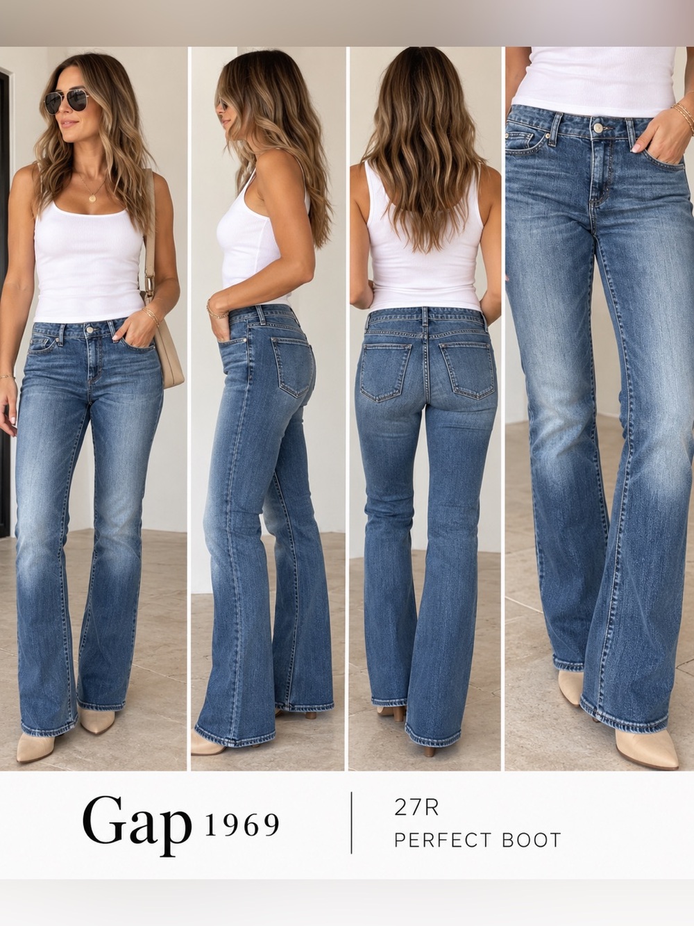 GAP Perfect Boot Cut Jeans in Medium Blue Wash 27R